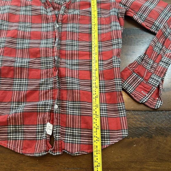 Frank & Eileen Barry Shirt Womens Small Red Plaid Button Down Made in USA - Picture 6 of 11